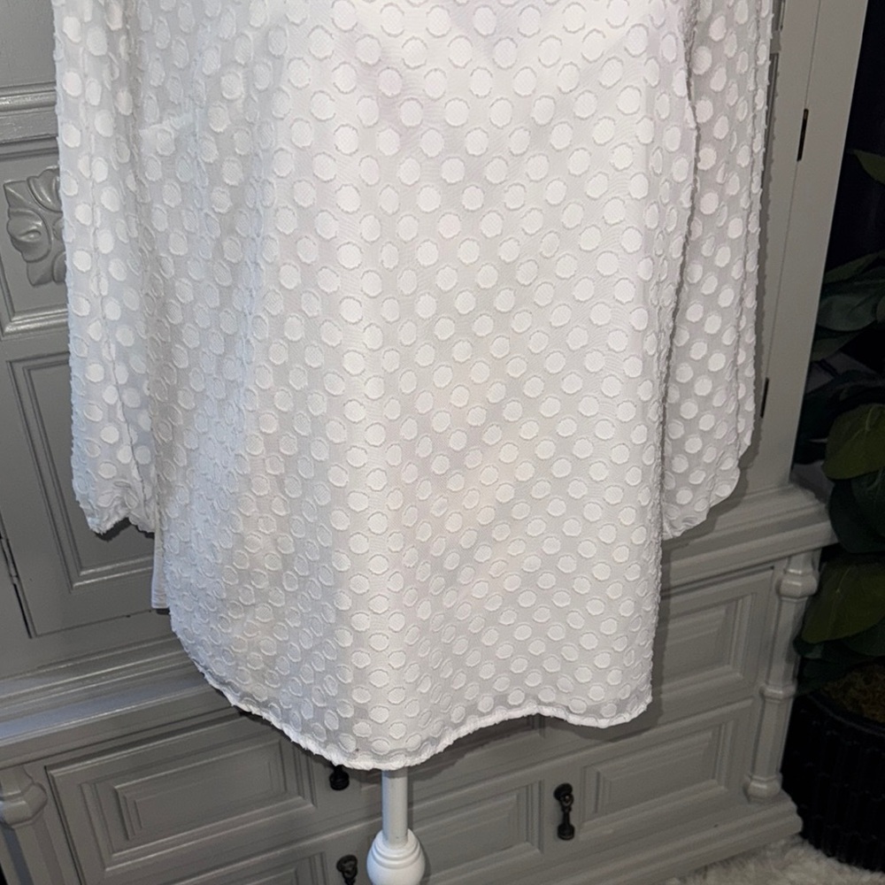 41 Hawthorn White Textured Women's Top Size Medium - Picture 6 of 14